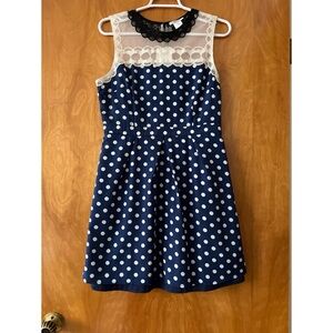 Esley Blue Polka-dot Dress
